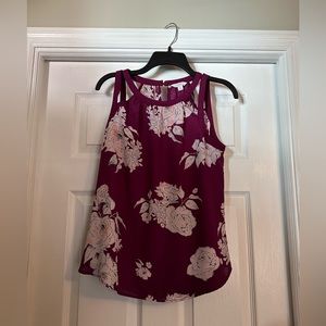 Candie’s Maroon Floral Tank Too Size M